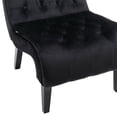 thumbnail image 5 of Morden Accent Chair, Armless Living Room Chair with Curved Backrest, Button Tufted Velvet Upholstered Leisure Chair with Solid Wood Legs, Single Sofa Chair for Bedrooom Apartment Office, Black, 5 of 7