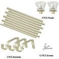 thumbnail image 6 of 3/4" Adjustable Curtain Rod 30 to 126 Inch,Acrylic Square Finials Curtain Rod，Heavy Duty Curtain Rods Set，Nickel, 6 of 6