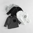 thumbnail image 5 of Mercatoo Baby Boys Cute Striped T-Shirt Kids Girls Long Sleeve Crewneck Pullover Sweatshirt Pocket School Basic Top, 5 of 7
