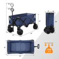 thumbnail image 3 of Tcbosik Heavy Duty Collapsible Wagon Cart, Folding Beach Wagon with Wheels, Utility Grocery Cart for Outdoor Activities, Camping, Fishing, Sports, Blue, 3 of 8
