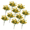 thumbnail image 2 of 10 ramos de flores artificiales para exteriores, adornos florales resistentes para bodas Amarillo, 2 of 9