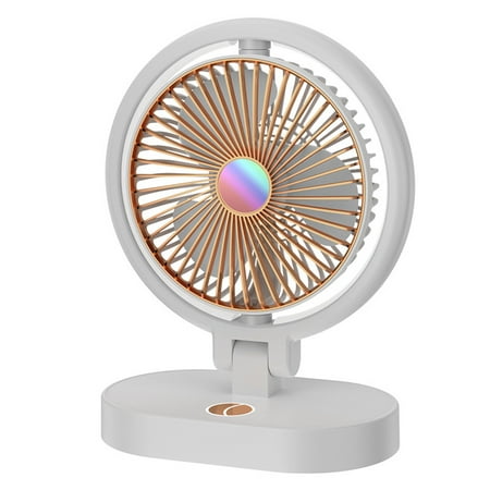 

Lomubue 1 Set Cooling Fan 4 Wind Speeds 3-Gear Light 3 Large-Blade Large Capacity Battery Rotatable Type-C Air Cooler Dorm Accessory