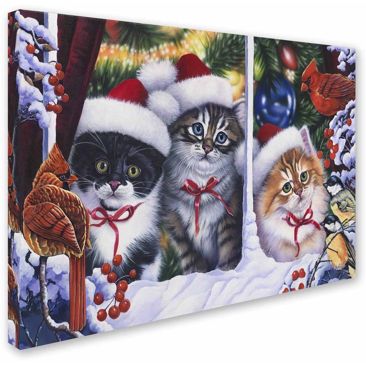Trademark Fine Art 'Cats In Window' Canvas Art by Jenny Newland