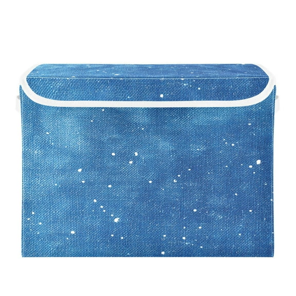 Storage Box With Lid 16.5x12.6x11.8In Foldable Stacked Household Storage Box Pretty Blue