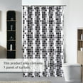 thumbnail image 2 of 1 Piece Waterproof Shower Curtain Geometric Print Shower Curtain Mosaic Pattern Polyester Fabric Bathroom Accessories, 2 of 8