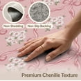 thumbnail image 6 of ODIKA 3'x5' Washable Throw Rug Pink Intersections Trellis Trailing Florals for Entryway, Kitchen, Mudroom, Stain Resistant, Low Profile, Non-Slip, 6 of 7