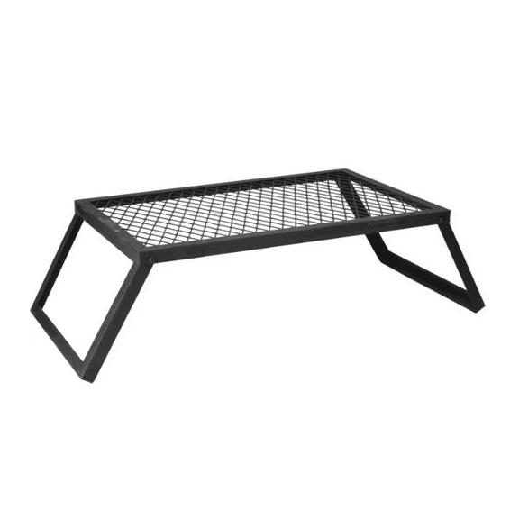 Ozark Trail 24" x 16" Heavy-Duty Campfire Cooking Grill, Foldable Carbon Steel Rack for Outdoor Camping & Hiking, Black