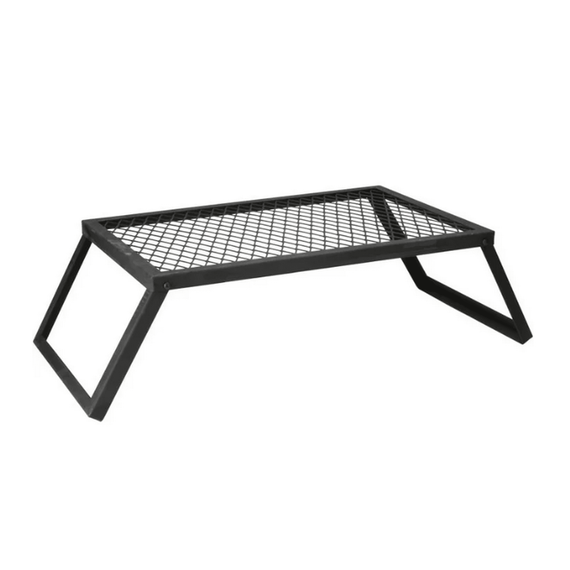 Ozark Trail 24" x 16" Carbon Steel Heavy-Duty Foldable Campfire Cooking Grill, Black