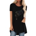 thumbnail image 1 of Pompotops Chemises Mode Décontractée pour Femmes Manches Courtes Tee-Shirt Ample Tunique Blouse, 1 of 4