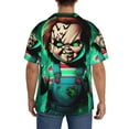 thumbnail image 3 of Lsque Chucky print Men's Cuban Collar Short Sleeve Shirt Summer Beachwear Casual Button Down Fashionable Vacation Leisure Shirt-XX-Large, 3 of 7