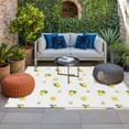 thumbnail image 2 of Cute Lemon Floral Outdoor Rug for Patio/Deck/Porch, Non-Slip Large Area Rug 5 x 8 Ft, Farmhouse Summer Fruits Indoor Outdoor Rugs Washable Area Rugs, Reversible Camping Rug Carpet Runner, 2 of 8