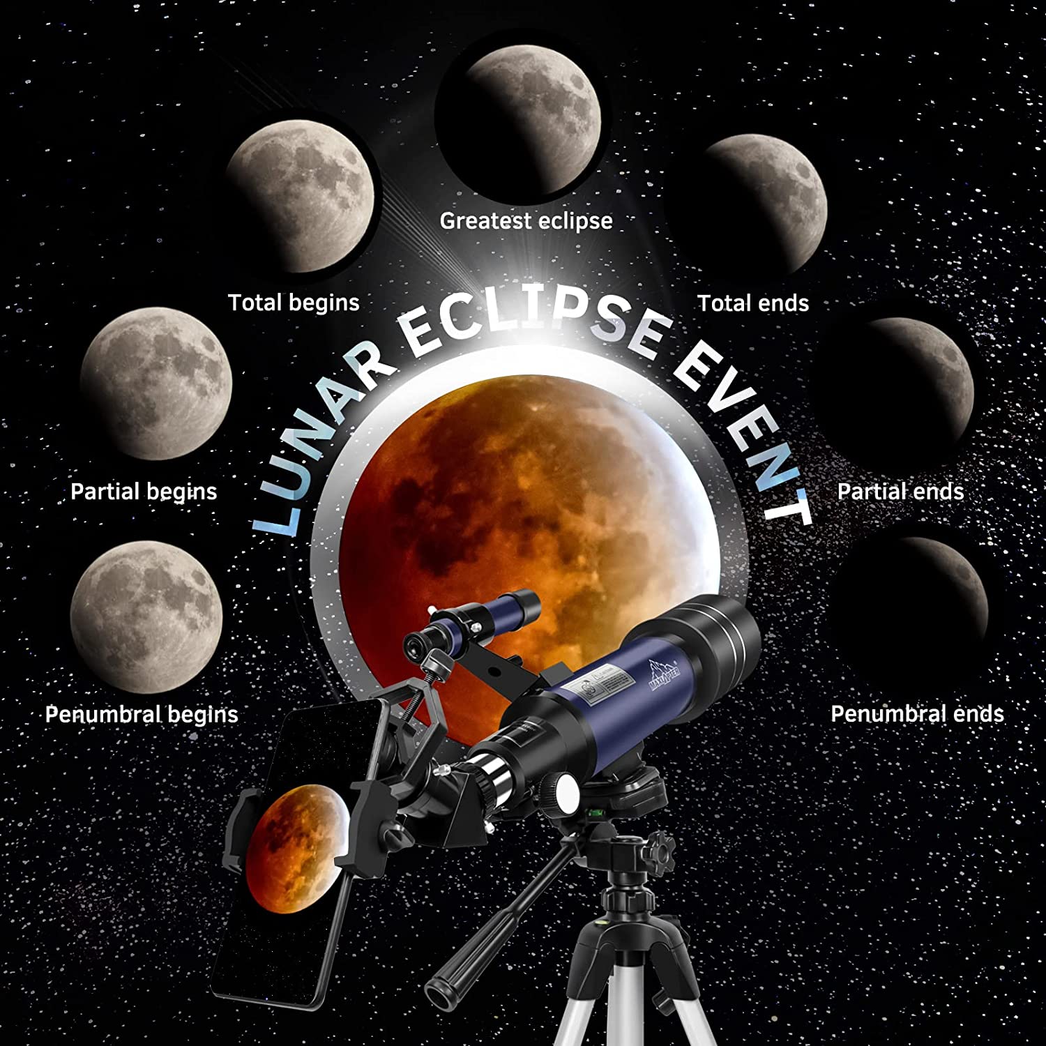 LAKWAR 70mm Refractor Telescope with Tripod photo 3