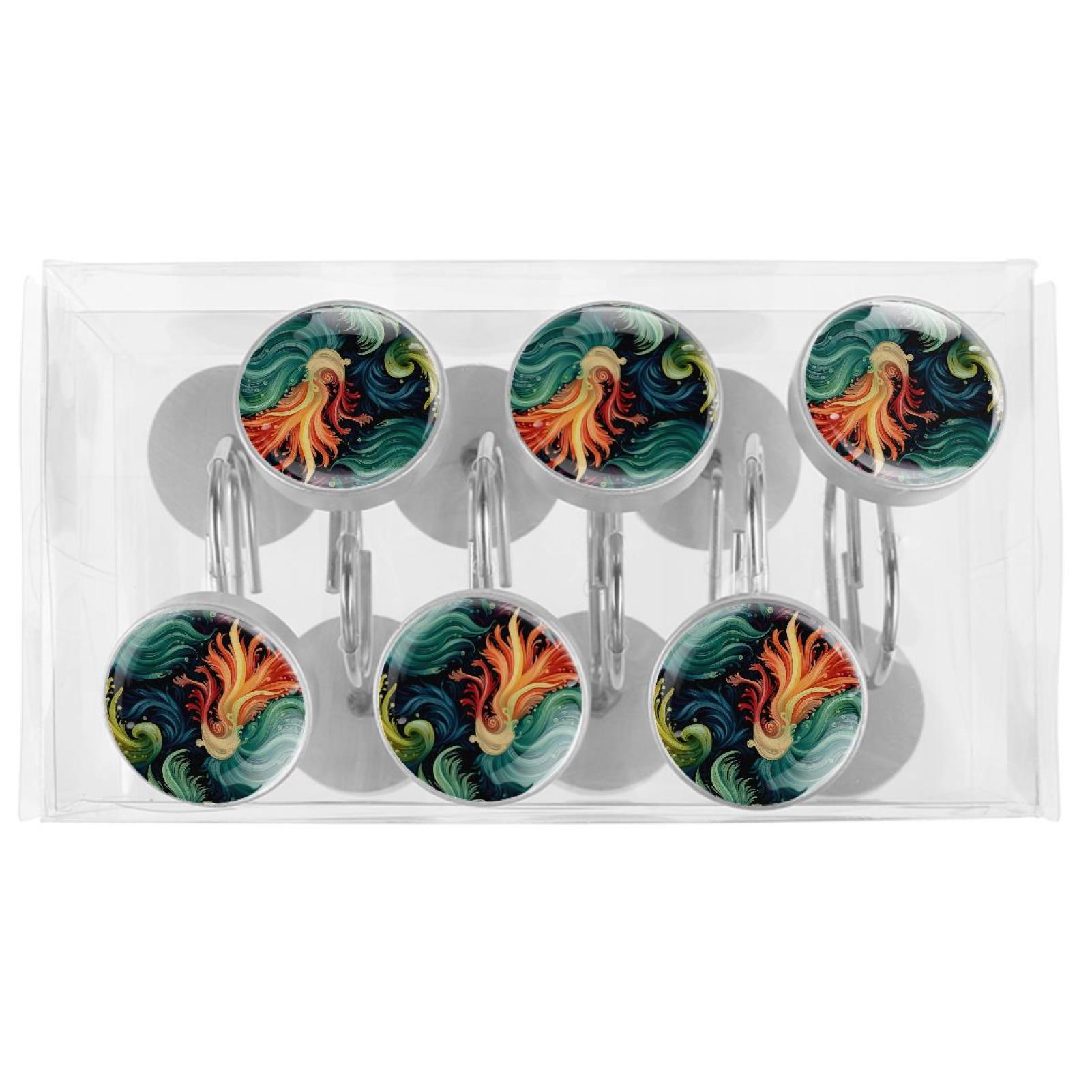 HemaKayy 12 Pcs Decorative Shower Curtain Hooks - Stainless Steel Rings for Bathroom Décor - Easy Glide & Secure Hold - Perfect Decoration for Bathroom Shower Rods - Ocean Sea Slug