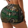 thumbnail image 3 of Athletic Shorts for Women, Dogs On A School Bus Seam Womens Shorts High Waisted Sport Running Workout Gym, 3 of 8