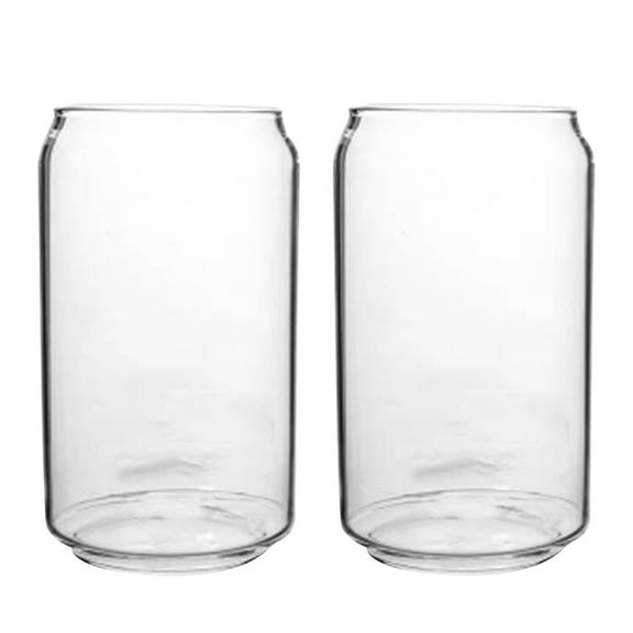 Oraceous Set of 4 Unique Shaped Glass Cups - 550ml Highball Beer Can Glasses, Water Mugs, Beverage Cups for Tea, Coffee, Cocktails