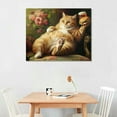 thumbnail image 2 of Orinice Fat cat with hamburger canvas wall art, funny fat cat, retro cat lying on the sofa, animal lover gift 20''X16'' 20x16in, 2 of 6