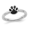 thumbnail image 1 of Sterling Silver Black Enamel Pawprint Ring, 1 of 4