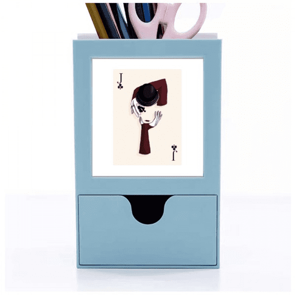 Spade J Playing Cards Pattern Desk Supplies Organizer Pen Holder Card