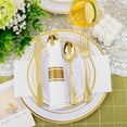 thumbnail image 5 of ZEN 400PCS Pre Rolled Gold Plastic Silverware Sets - Heavy Duty Gold Cutlery - Include 100 Pack Wrapped Disposable Utensils with Napkins for Parties, Dinners & Weddings, 5 of 9