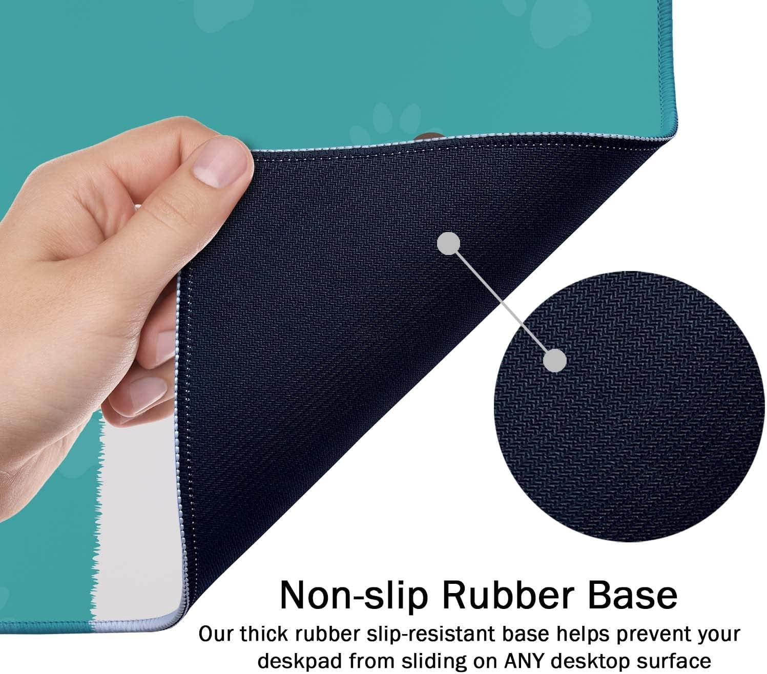 Large Mouse Pad, Full Desk XXL Extended Gaming Mouse Pad 35.4" x 15.7", Waterproof Desk Mat Stitched Edges, Non-Slip Laptop Computer Keyboard Mousepad for Office and Home, Cat Paws