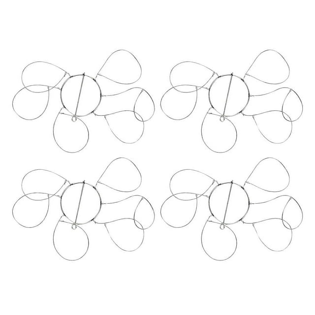 Crab Snare Trap 6 Loops Stainless Steel Rustproof 8.5cm Diameter Reusable Snare Ring for Crabbing 4PCS