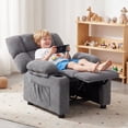 thumbnail image 5 of JONPONY Kids Recliner Chair,Push Back Toddler Recliner with Cup Holders & Side Pockets，Adjustable Footrest & Headrest Kids Sofa for Boys Girls 3+ Age Group，Children's Bedroom Furniture ，Grey, 5 of 12