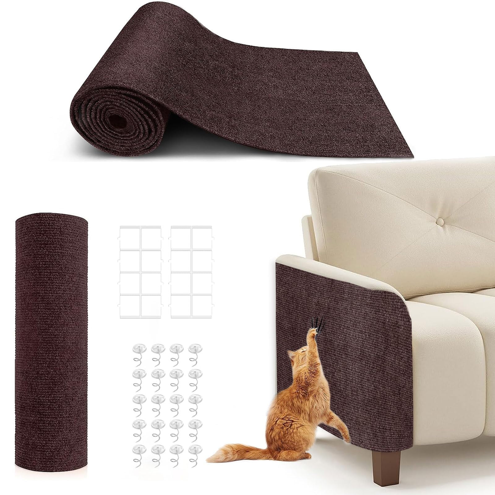 Cat Scratching Pad Brown Self-Adhesive DIY Furniture Protector