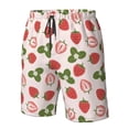 thumbnail image 6 of Uemuo Strawberries And Leaf Pattern Men's Swim Trunks Hawaiian Beach Bathing Suit Swimsuits Beach Quick-Dry Shorts with Pockets-, 6 of 9