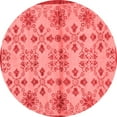 thumbnail image 1 of Ahgly Company Machine Washable Indoor Round Abstract Red Modern Area Rugs, 5' Round, 1 of 4