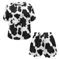 thumbnail image 4 of Yuyamidu Cow Print Nightwear for Women Pajama Set with Shorts O-neck Pajamas Top Size M Casual Short Sleeve Sleepwear Sets Fashion Jogger Sport Lounge Wear Outfits 2 Piece, 4 of 7