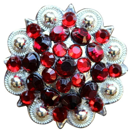 New Western Rhinestone Concho - 1 pc HILASON WESTERN BERRY CONCHOS GLASS RHINESTONES BLING 1.5