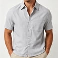 thumbnail image 4 of Qiyinn Men's Hawaiian Shirt Short Sleeve Button Down Shirts Casual Tropical Striped Pattern Summer Beach Vacation Polo Shirts, 4 of 5