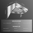 thumbnail image 6 of Acekid Commercial Exhaust Hood, 5FT Rust Resistant Vent Hood, 201 Stainless Steel Concession for Kitchen Restaurant, 2 Detachable U-shaped Grid Oil Filter Mesh, 6 of 6