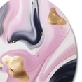 thumbnail image 3 of Designart "Swirls in Gold and Pink Ink V" Abstract Marble Metal Round Art Living Room, 3 of 5