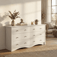 thumbnail image 2 of Homall 6 Drawer Double Dresser, Modern Chest of Drawers, Wood Storage Cabinet for Bedroom & Living Room, White, 2 of 7