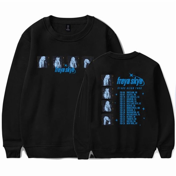 Freya Skye 2026 Stars Align Tour Merch Crewneck Sweatshirts Winter Unisex Fashion Long Sleeve Stylish Y2K Design Top