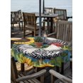 thumbnail image 2 of Outdoor Tablecloth with Umbrella Hole Zipper Vintage Sunflower Rooster Round Tablecloth 54" Waterproof Outside Table Cloth Summer Floral Elegant Patio Table Cover Tablecloths for Picnic Party, 2 of 8