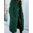 thumbnail image 4 of Women Chunky Cable Knit Long Sleeve Cardigan Fall Winter Oversized Button Down Sweaters with Pocket Green XXL, 4 of 7