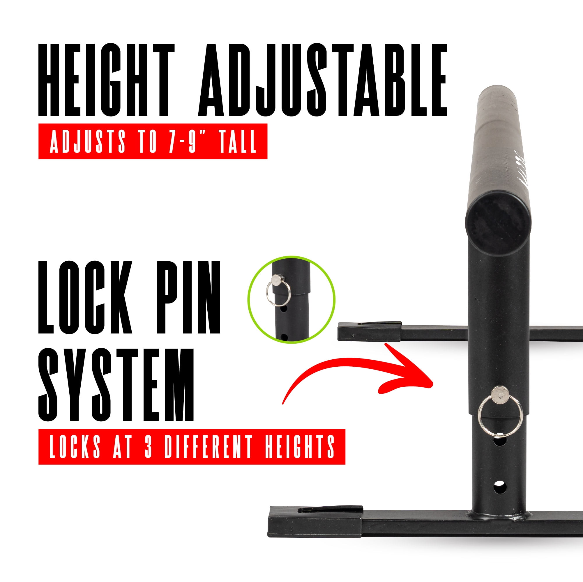 Grind Rail for Scooters, Skateboards, Inline Skates – 55" Round Rail with 3-Step Adjustable Height – Durable & Stable – Madd Gear