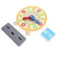 thumbnail image 2 of Wooden Teaching Clock Math Learning Teaching Clock Learning Time Clock Prop, 2 of 6