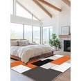 thumbnail image 2 of Orange Black Area Rug for Bedroom 2.7x5 Ft Gray Geometric Abstract Color Block Modern Super Soft fuzzy Throw Rug Non-Slip Fluffy Plush Indoor Floor Carpet for Living Room Nursery Home Decor, 2 of 8