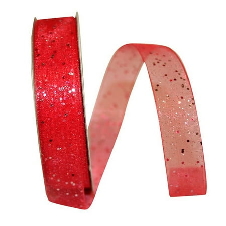 UPC: 0840108862052 | JAM Paper Sheer Glitter Ribbon  5/8 Inches x 25 Yards  Watermelon  Sold Individually