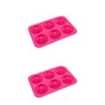 thumbnail image 1 of Cateissary Molde para rosquillas de 6 cavidades, bandeja antiadherente de silicona para hornear, resistente al calor, reutilizable, para hacer Type2 NO2, 1 of 6