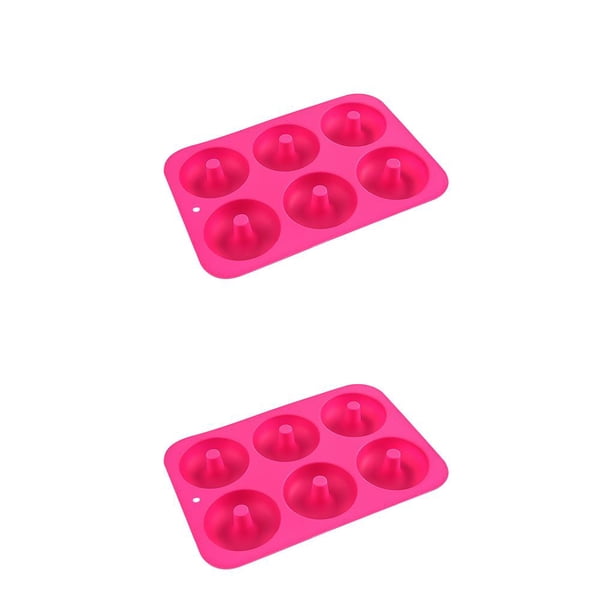 Cateissary Molde para rosquillas de 6 cavidades, bandeja antiadherente de silicona para hornear, resistente al calor, reutilizable, para hacer Type1 NO1