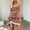 Rose Red, variant on Women's Bohemian Geometric Stripe Knit Mini Dress – Scoop Neck Side Drawstring Ruched Ruffle Hem Stretch Beach Dress Rose Red,M