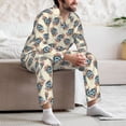 thumbnail image 7 of Xecao 70s Disco Ball Print Pajamas Set Mens Pajamas Long Sleeve Loungewear Two-Piece Sleepwear Button-Down Pjs Set,2PJS-Medium, 7 of 7
