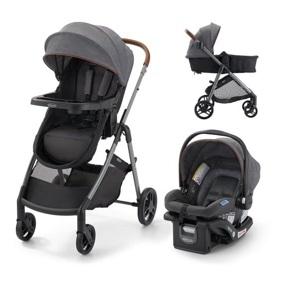 Graco Modes Système de Voyage Trio, Ensemble Poussette pour Bébé et Siège d'Auto 3-en-1, Orienté vers l'Arrière de 1.8-16 kg (4-35 lb)