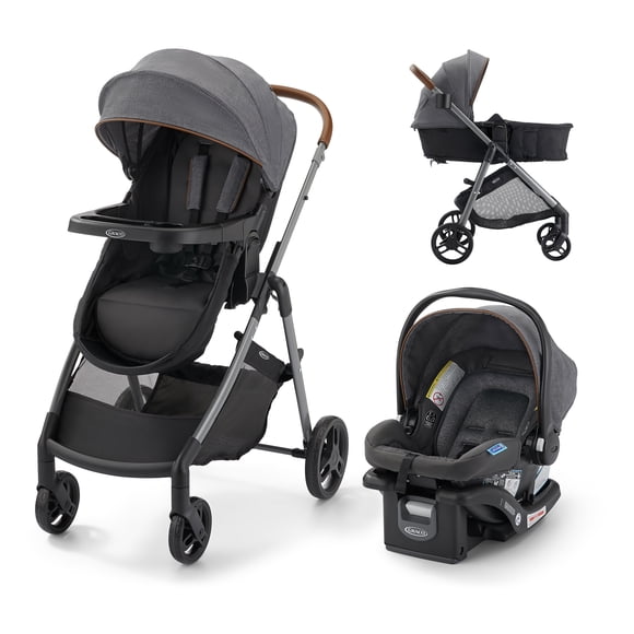 Graco Modes Système de Voyage Trio, Ensemble Poussette pour Bébé et Siège d'Auto 3-en-1, Orienté vers l'Arrière de 1.8-16 kg (4-35 lb)