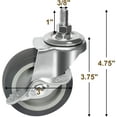 thumbnail image 2 of MySit Caster Wheels, Stem Casters Set of 4, 3 Inch 3/8"-16x1" Threaded Stem Mount Industrial Castors, Heavy Duty Rubber Locking Brake Swivel Wheel Replacement for Carts Dolly Workbench Troll, 2 of 8