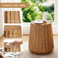 thumbnail image 4 of MOALCOFER Small Concrete Outdoor Side Table with Faux Wood Grain,Round Patio End Table, 4 of 6